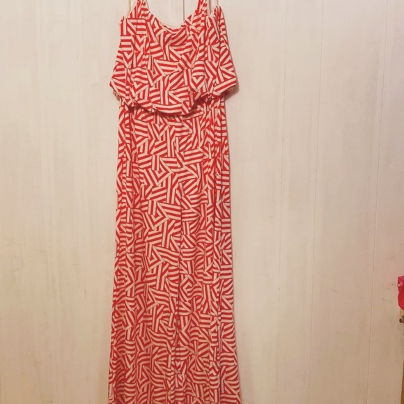 Magic sz L Jumpsuit in coral/white print NWT - Picture 1 of 8